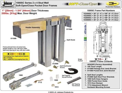Johnson Hardware Commercial Grade Pocket Door Frame For 2x4 Stud Wall