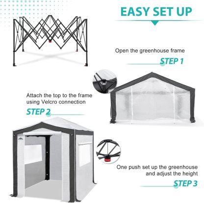 EAGLE PEAK Portable Walk in Greenhouse with Polyester Reinforced Corners