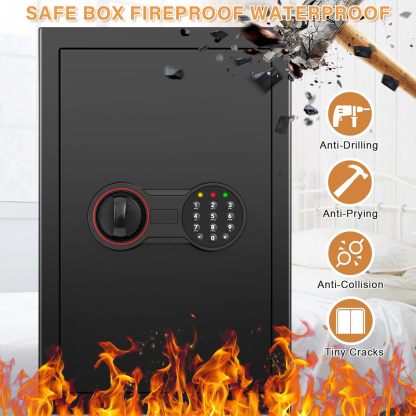 Bukumo Anti-theft Fireproof Safe Box with Programmable Keypad