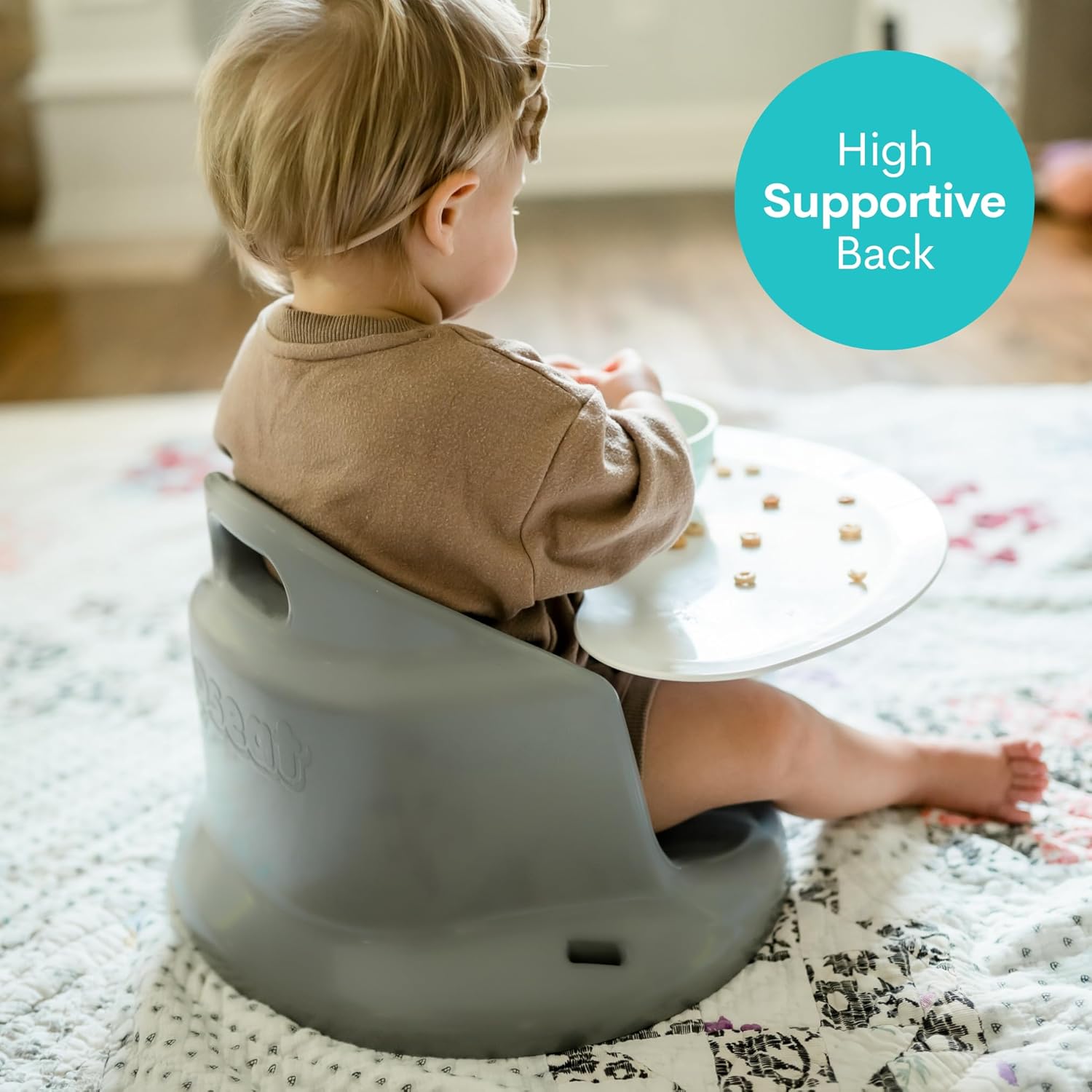 Upseat Baby Floor Seat Booster Chair for Sitting Up with Removable Tray