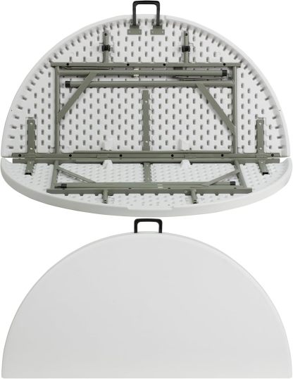 Flash Furniture Round Plastic Folding Event Table with Carrying Handle