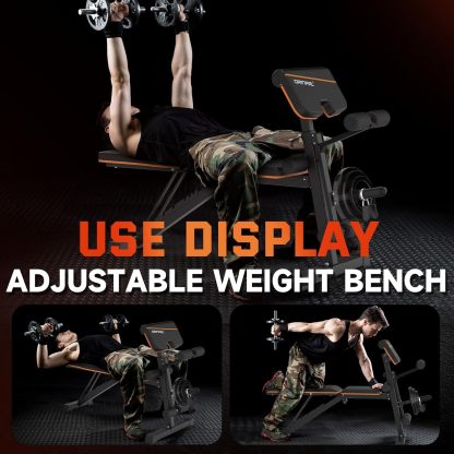Orinar Weight Bench Press, Strength Training Adjustable Workout Benches for Full Body