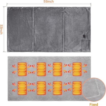 New Fi USB Heated Blanket with 3 Heating Levels & Timing Function