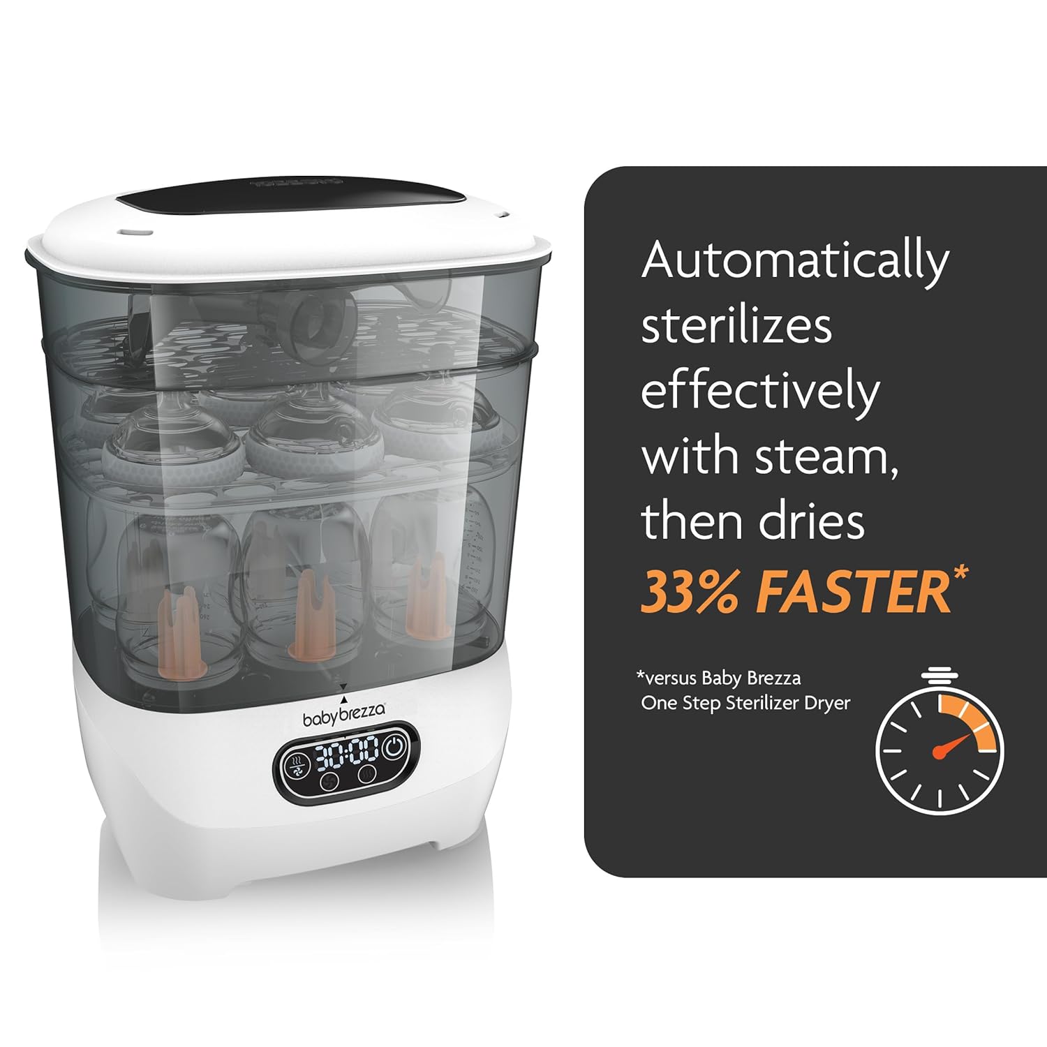 Baby Brezza Bottle Sterilizer and Dryer Advanced – Electric Steam Sterilization Machine Universal Sterilizing