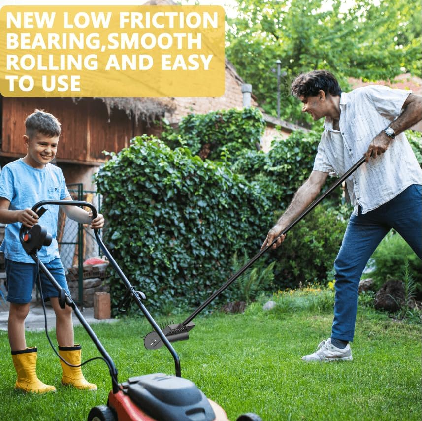 Evtmag 22 inch Lawn Aerator Heavy Duty Rolling Lawn Aerator Tool