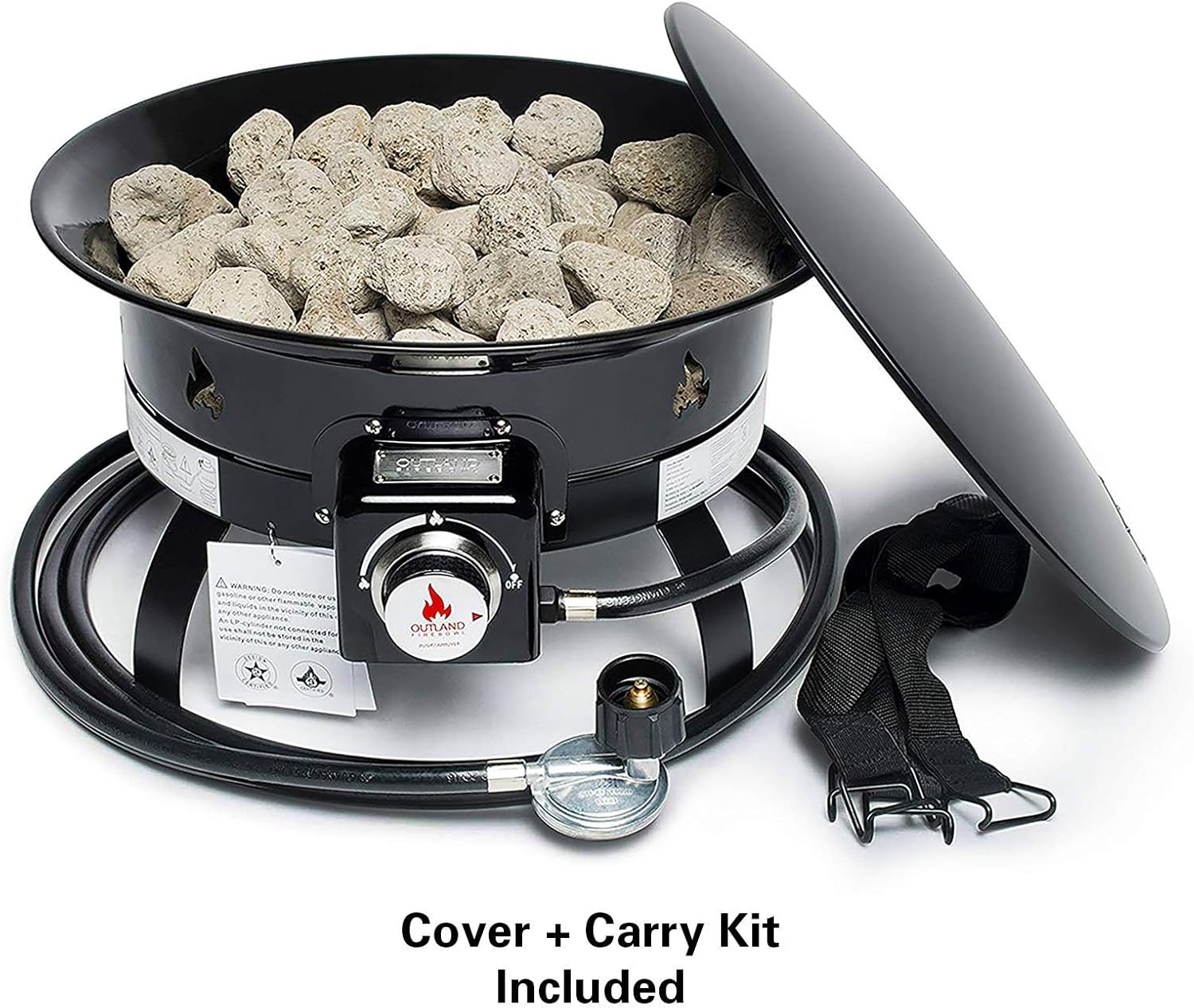 Outland Living Firebow Outdoor Portable Propane Gas Fire Pit with Cover & Carry Kit