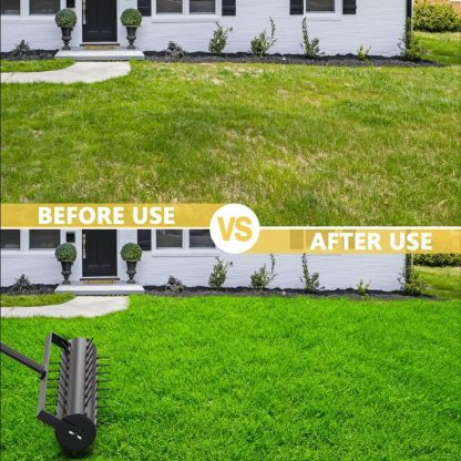 Evtmag 22 inch Lawn Aerator Heavy Duty Rolling Lawn Aerator Tool
