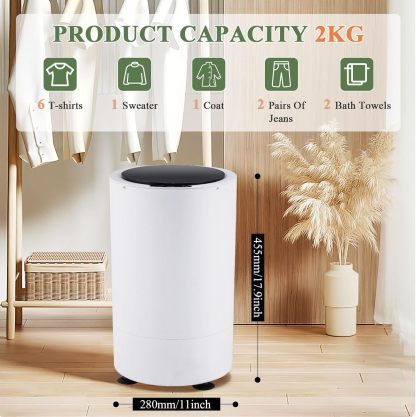 Meticuloso Electric Clothes Spin Dryer, Portable Mini Dryer