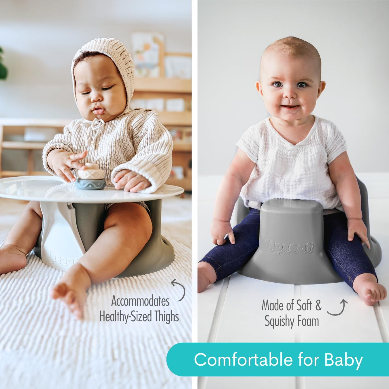 Upseat Baby Floor Seat Booster Chair for Sitting Up with Removable Tray