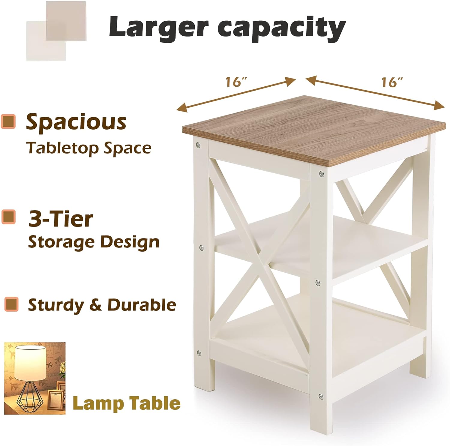 PHI VILLA End Table Living Room Set of 2