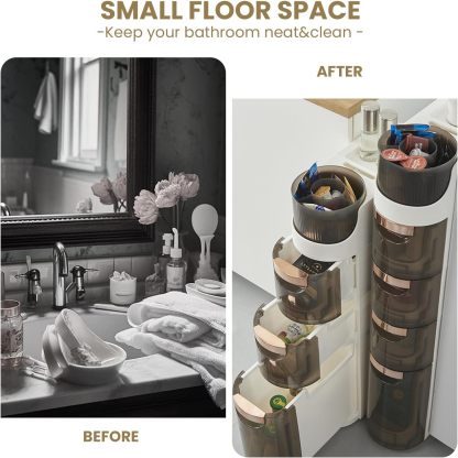 IKBAOME Slim Bathroom Storage Cabinet, 3-Tiers No-Assembly