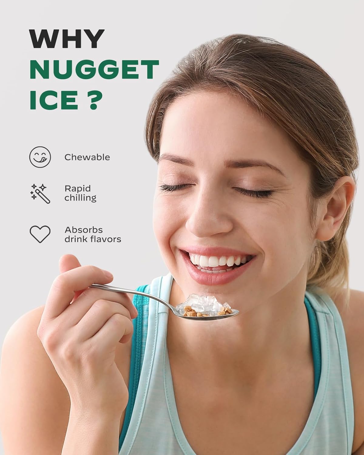 Silonn One-Click Operation Ice Machine with Self-Cleaning