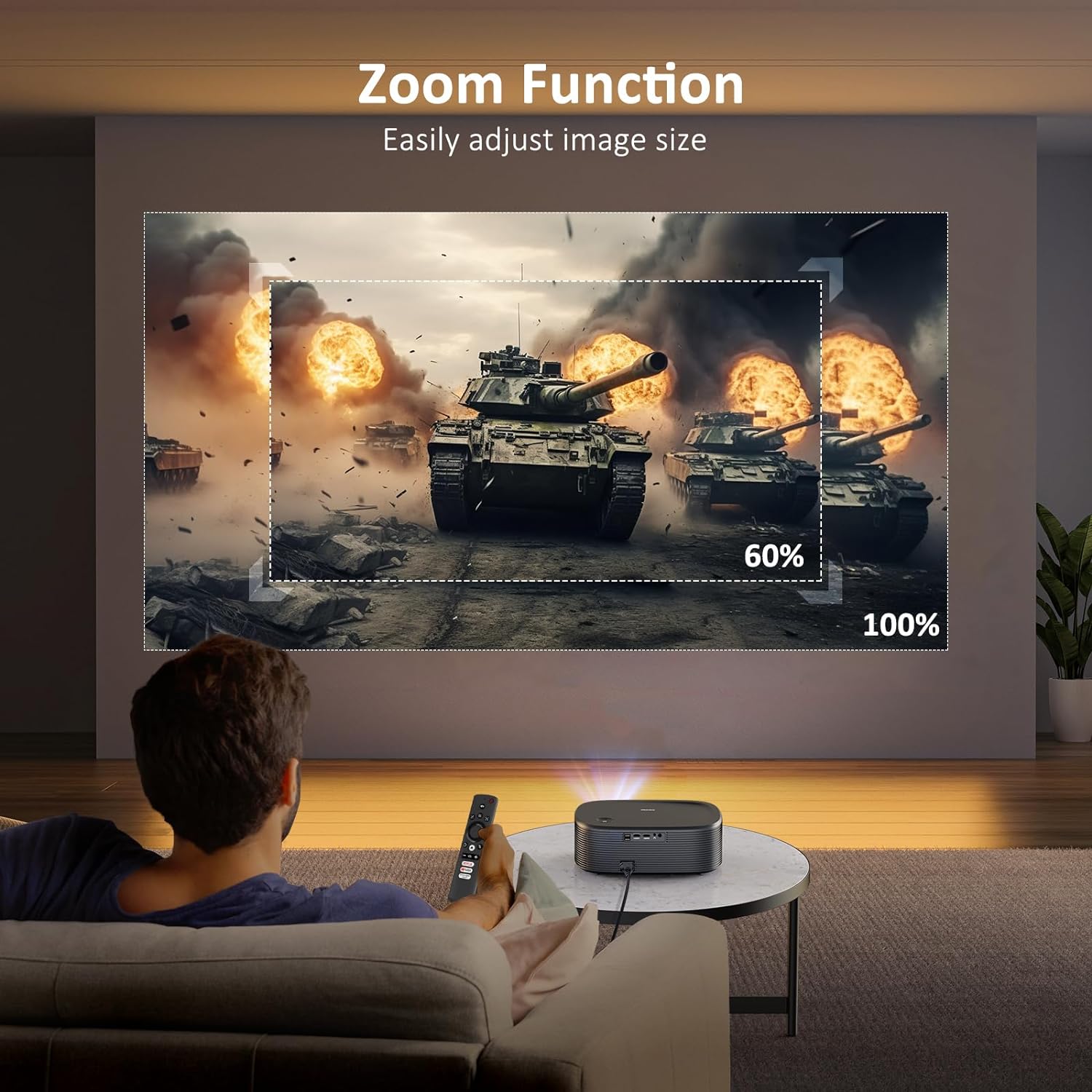 NexiGo Outdoor Netflix Projector, Auto Focus/Keystone, Native 1080P