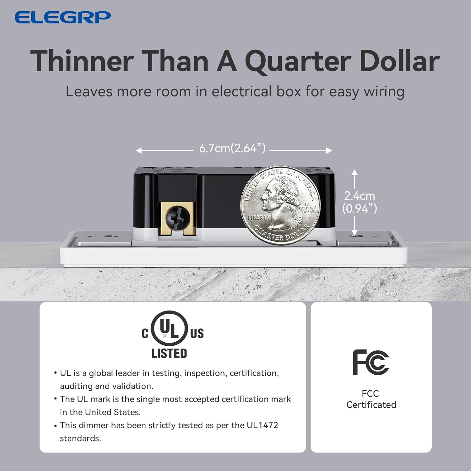 ELEGRP Digital Dimmer Light Switch, 10 Pack, Matte White