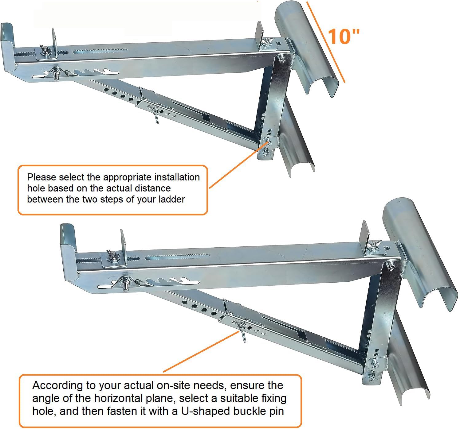 ‎Delmoar Ladder Jacks Scaffold Bracket,Two-Rung Short Body Extension Ladder Jack