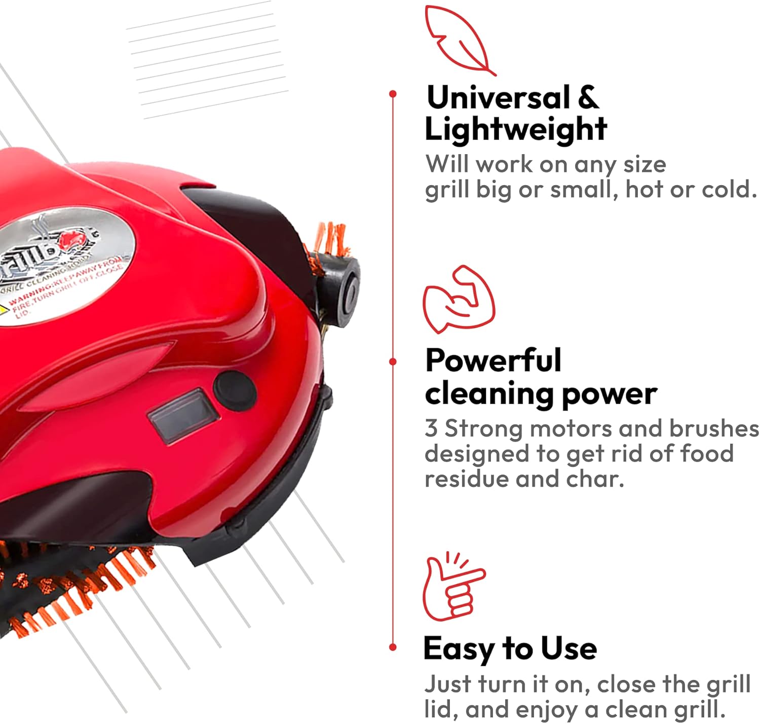 Grillbot Automatic Grill Cleaning Robot with Nylon Brushes