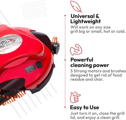Grillbot Automatic Grill Cleaning Robot with Nylon Brushes