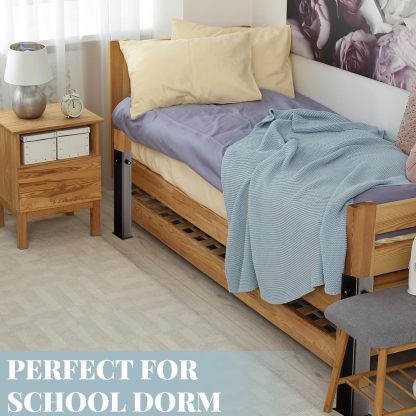 Tandefio 4 Pcs College Dorm Bed Risers Ultimate Height Carbon
