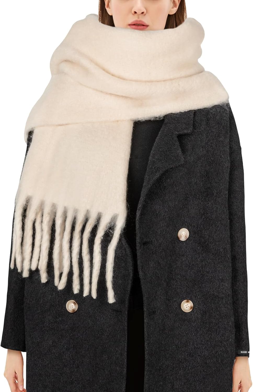 Womens Scarf Winter Big Colorful Checked Thick Warm Soft Scarves Casual Tassel Blanket Scarf