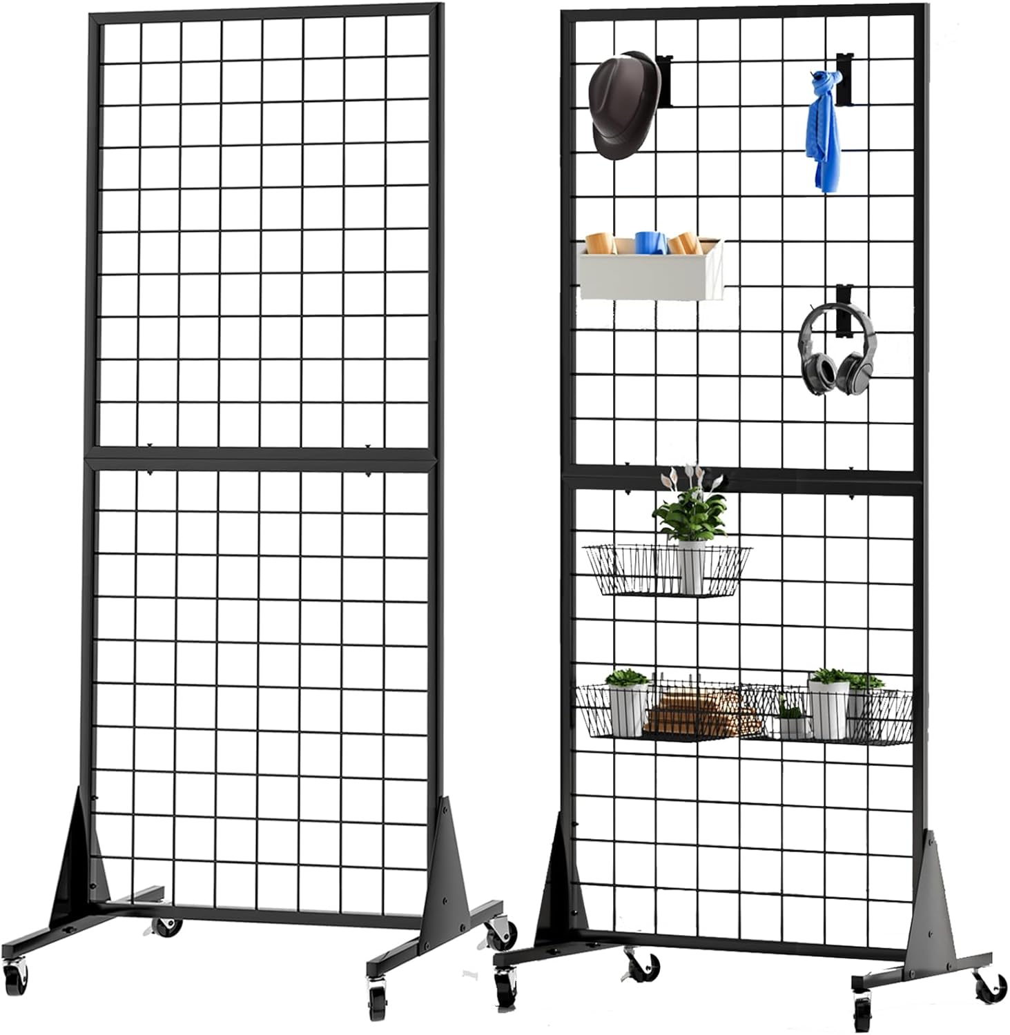 Blasinc Gridwall Panel Display Stand Heavy Movable Floorstanding Grid Wall Panels Retail Display