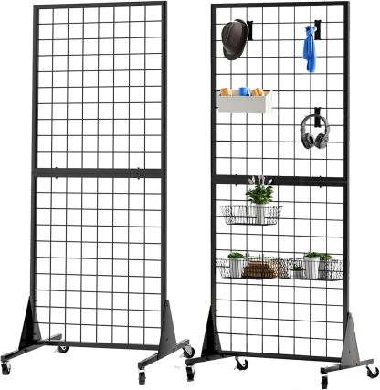 Blasinc Gridwall Panel Display Stand Heavy Movable Floorstanding Grid Wall Panels Retail Display