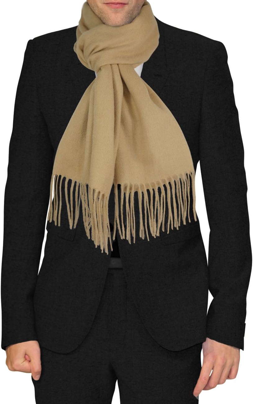 Dahlia Men's Winter Scarf - Warm, Soft, Luxurious Wool, Awning Stripes