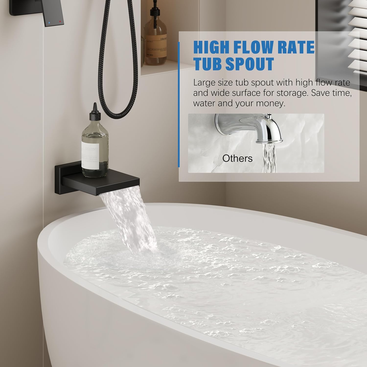 HoliSpa Black Shower System with 10” Rain Shower Head and Handheld Spray combo