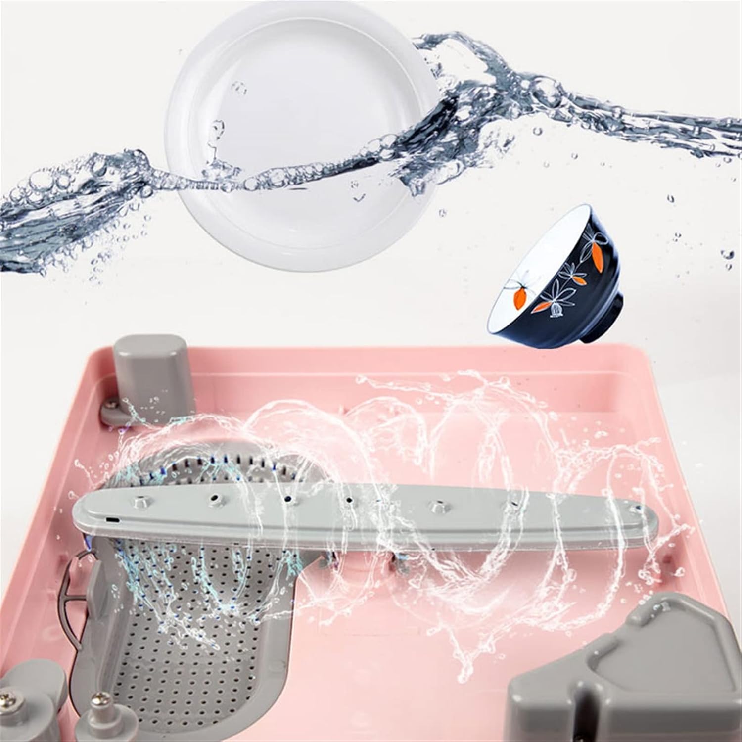 QXWJ Portable Countertop Dishwasher, Pink