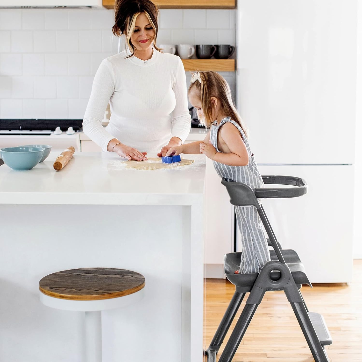 Boon Pivot Toddler Tower - Folding Toddler Step Stool for Bathroom Sink or Kitchen Countertop