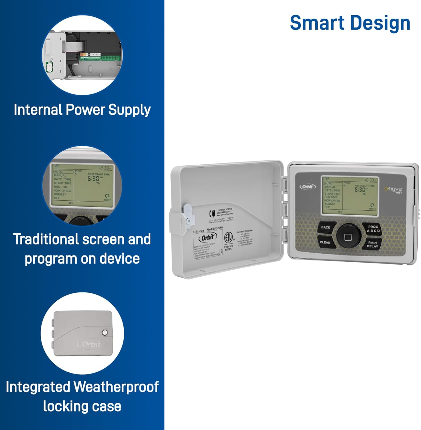 Orbit Smart Indoor/Outdoor 6-Station WiFi Sprinkler System Controller