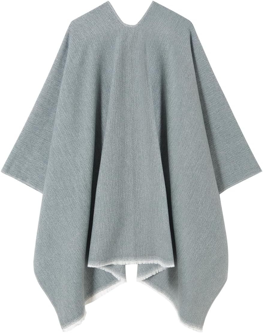 Dark Gray Women's Front Open Shawl