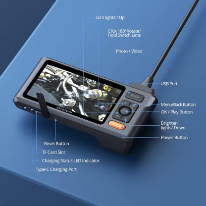 DEPSTECH 50FT Sewer Inspection Camera,DEPSTECH 1080P Dual Lens Endoscope Camera with Lights