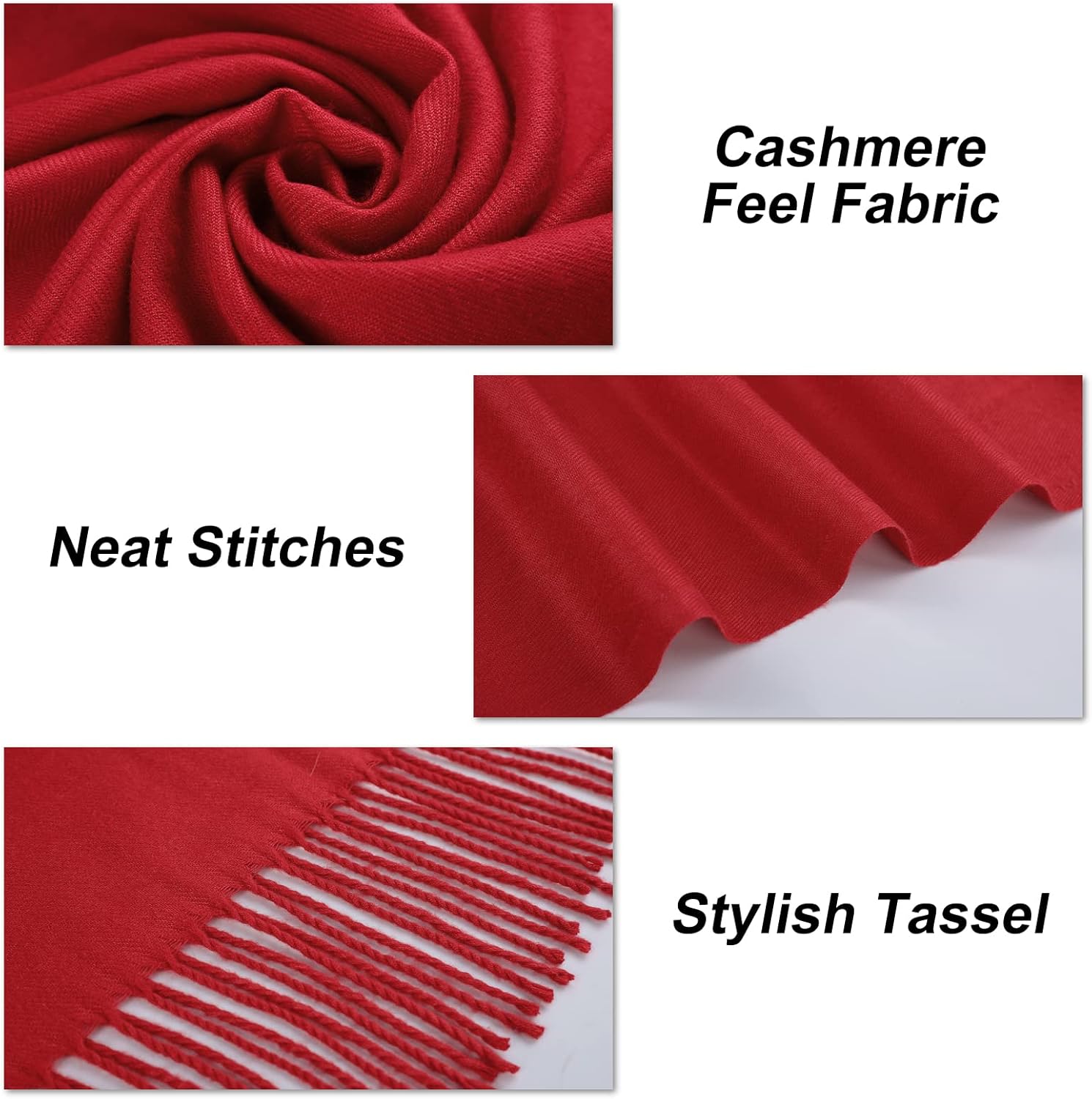 Surblue Pashmina Shawls and Wraps for Women Solid Color Cashmere Winter Large Scarves