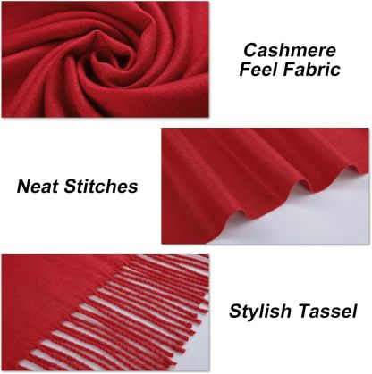 Surblue Pashmina Shawls and Wraps for Women Solid Color Cashmere Winter Large Scarves