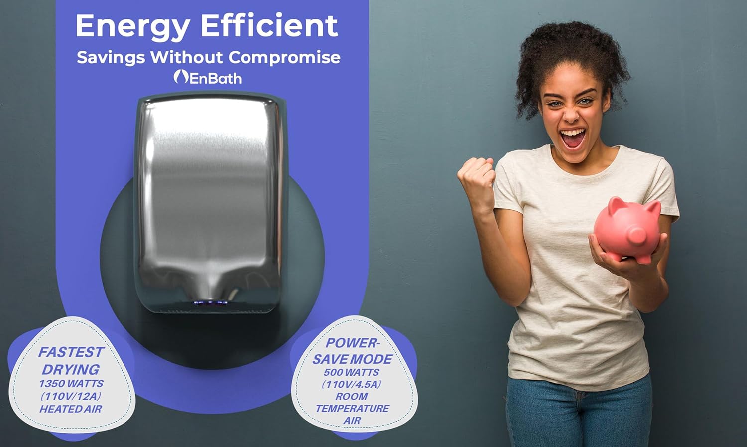 Enbath Commercial Hand Dryer with Air Filter