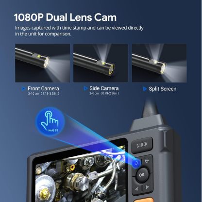 DEPSTECH 50FT Sewer Inspection Camera,DEPSTECH 1080P Dual Lens Endoscope Camera with Lights