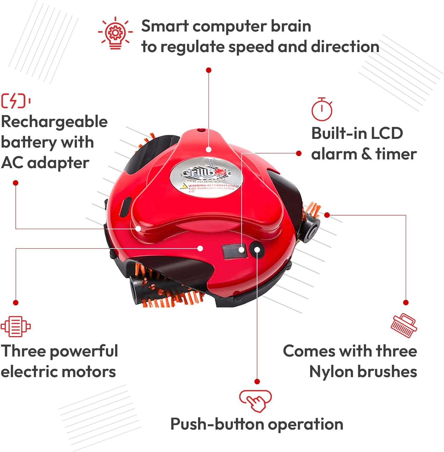 Grillbot Automatic Grill Cleaning Robot with Nylon Brushes