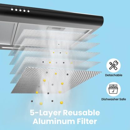 COMFEE'  Range Hood 30 inch, 3 Speed Exhaust Fan and 2 LED Lights