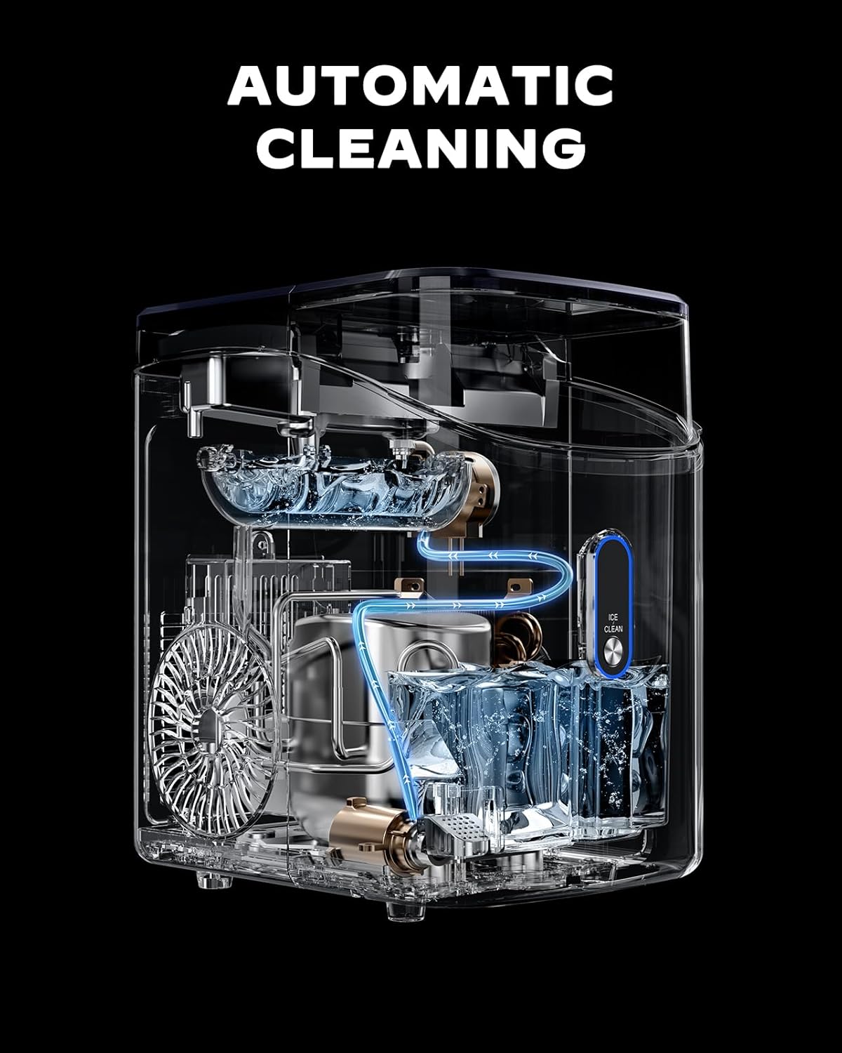 Silonn One-Click Operation Ice Machine with Self-Cleaning