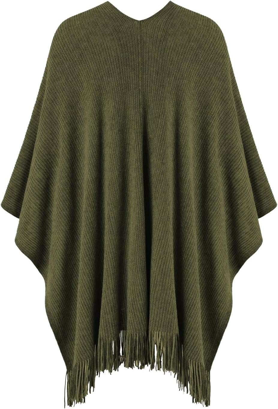 Army Green Women's Knitted Lightweight Cardigan Shawl with Pockets