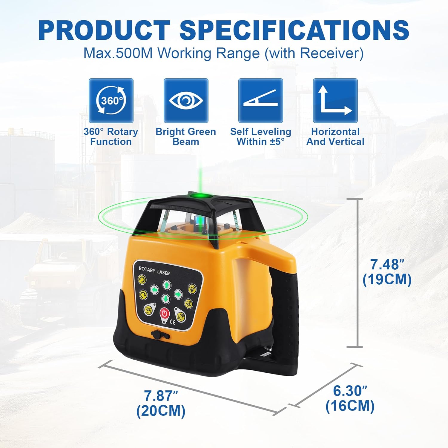 Iglobalbuy Rotary Laser Level Green Laser Self Leveling Kit
