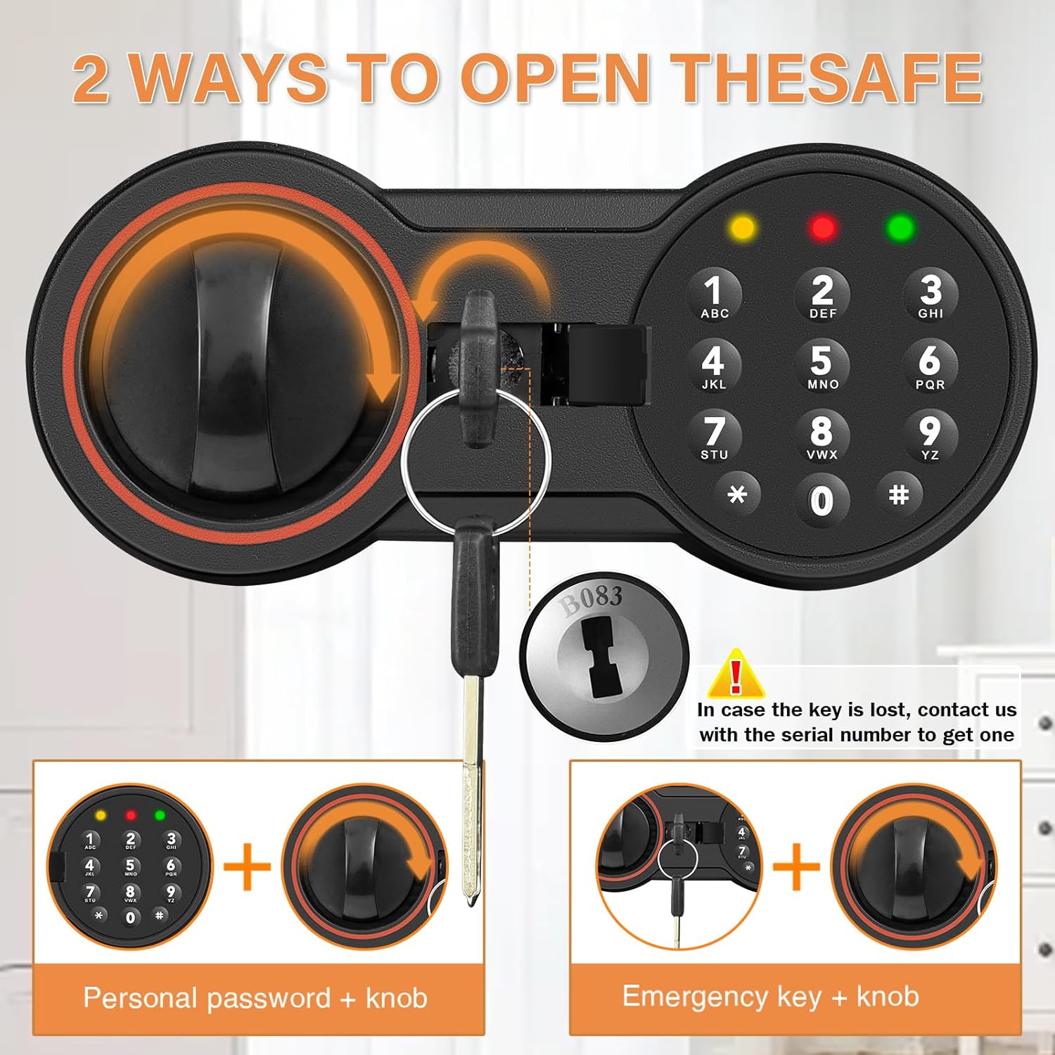 Bukumo Anti-theft Fireproof Safe Box with Programmable Keypad