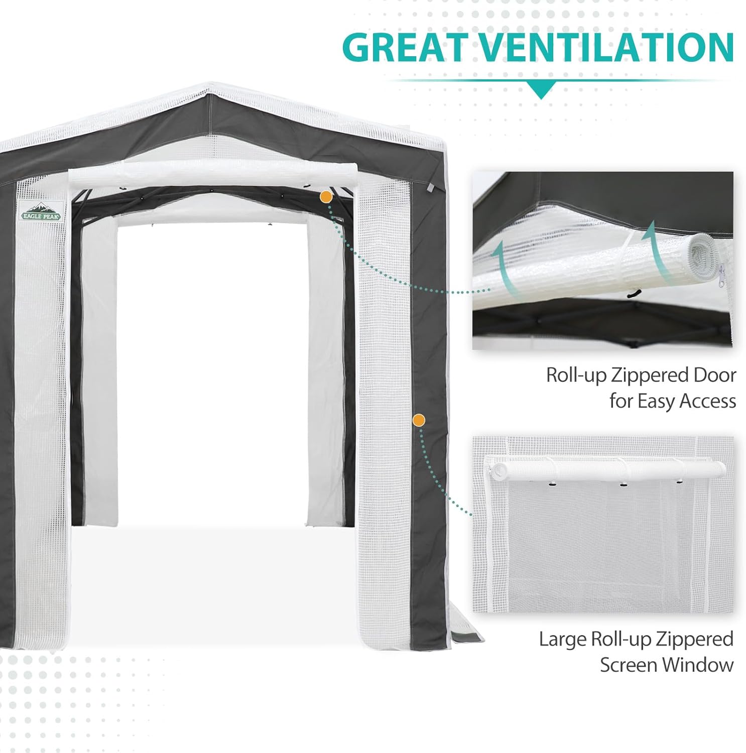 EAGLE PEAK Portable Walk in Greenhouse with Polyester Reinforced Corners