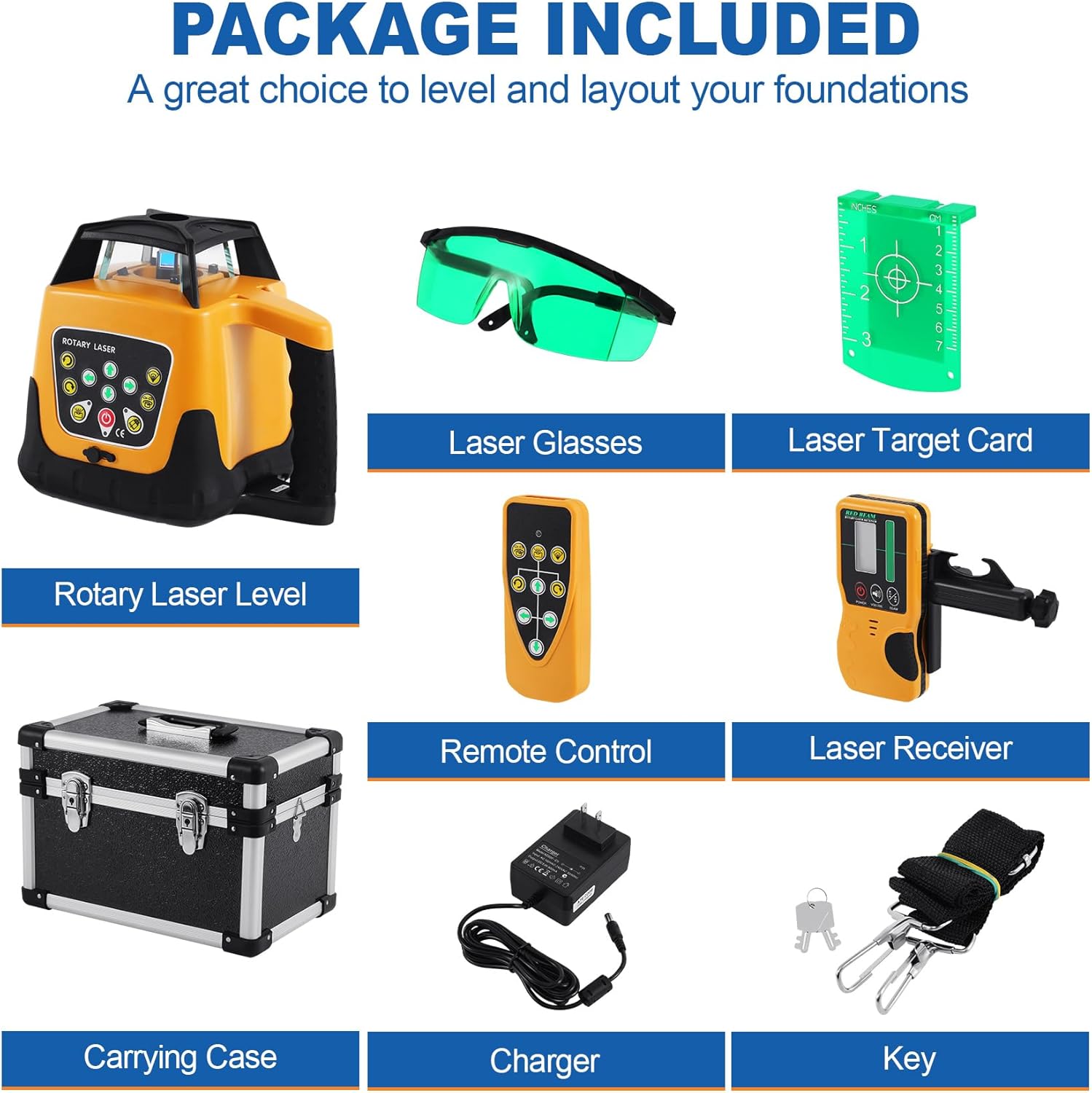 Iglobalbuy Rotary Laser Level Green Laser Self Leveling Kit