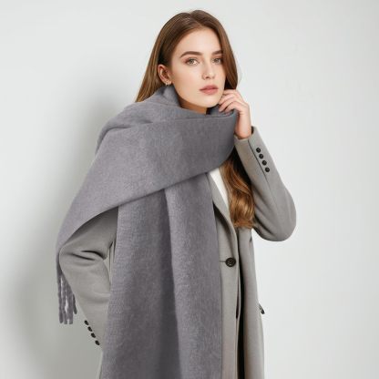 Gray Super Soft Cashmere Winter Scarf - Unisex