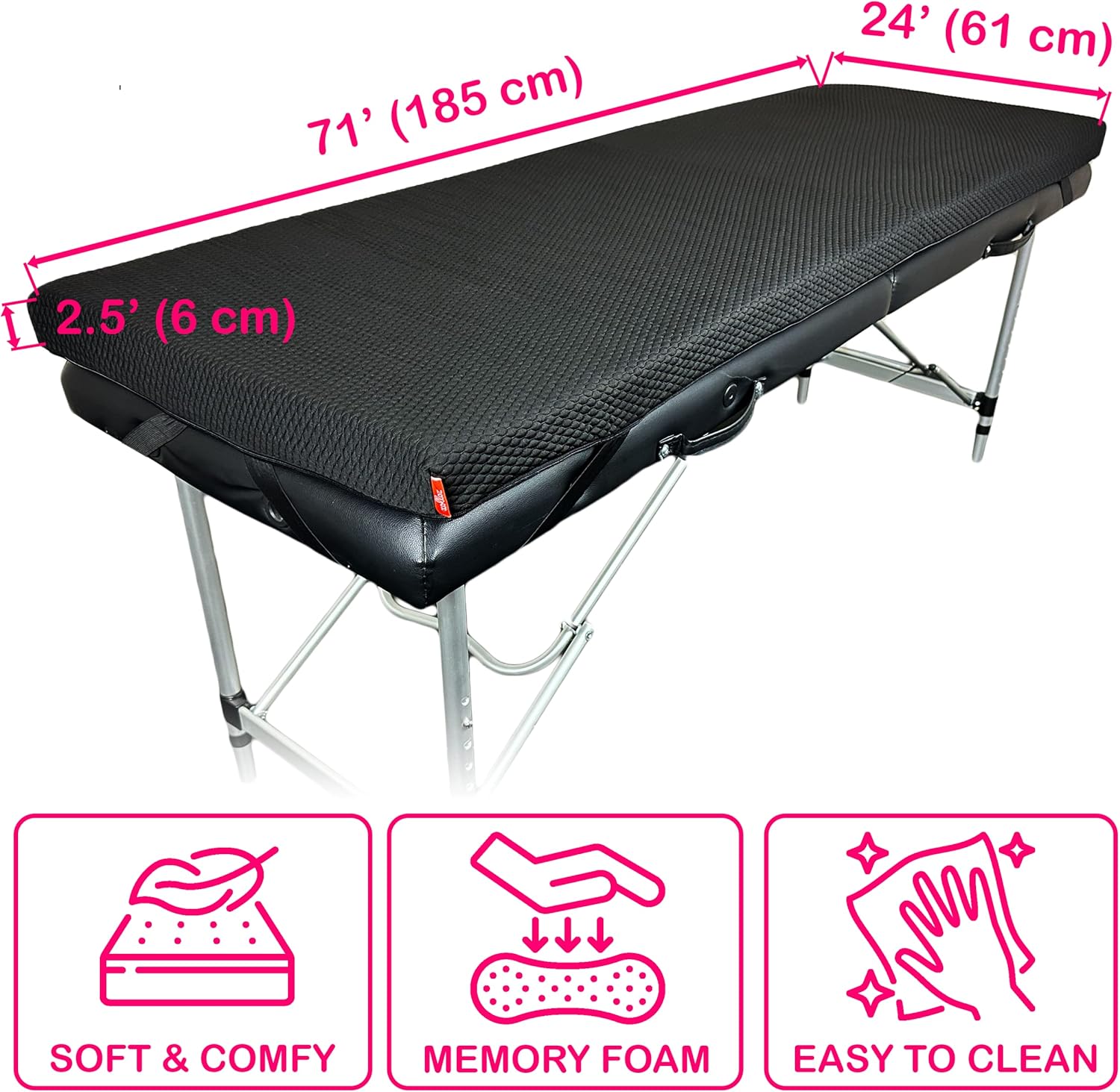 XOLLOZ Bed Topper Memory Foam with Four Corner Straps & Anti-Slip Bottom
