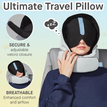PLUTO Premium Travel Neck Pillow with Adjustable Velcro