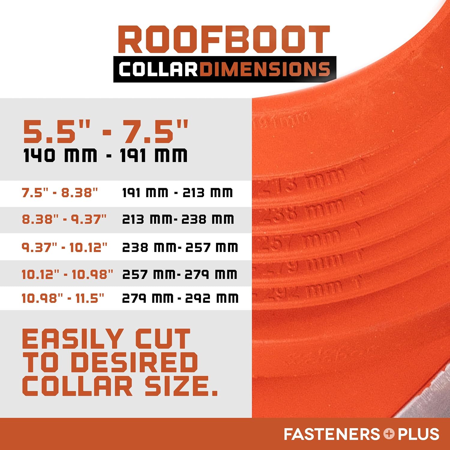 Fasteners Plus High Temp Roof Boot Kit, Red