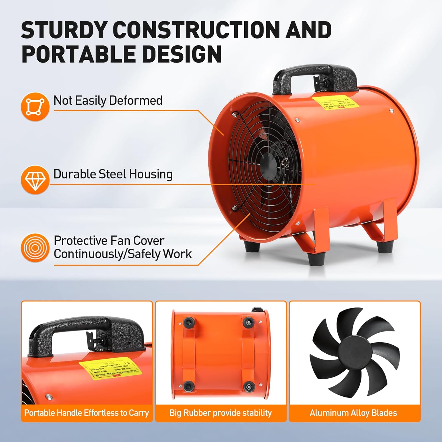 Rengue 12 Inches Utility Blower/Exhaust with 32.8 FT Hose Fan