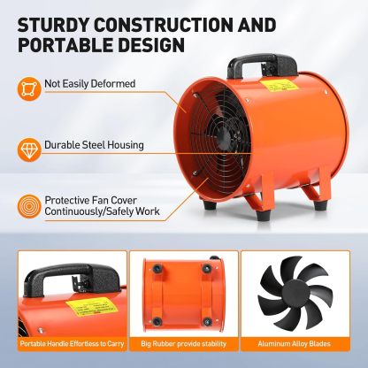 Rengue 12 Inches Utility Blower/Exhaust with 32.8 FT Hose Fan